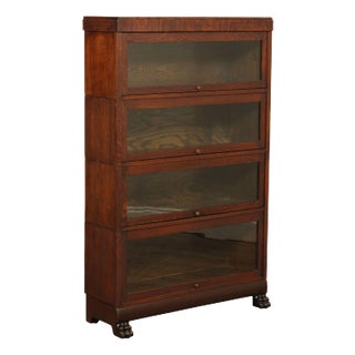 Antique Oak Four-Stack Barrister Bookcase For Sale