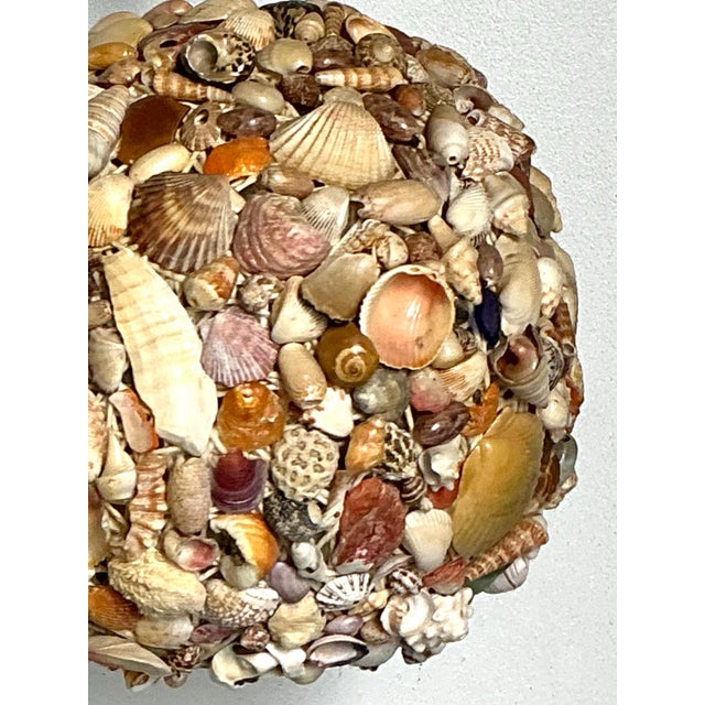 Vintage Shell Encrusted Sphere Hanging Light For Sale - Image 10 of 12