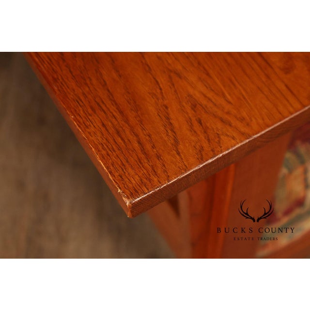 Mission Bassett Furniture Mission Style Oak Spindle Settee For Sale - Image 3 of 17