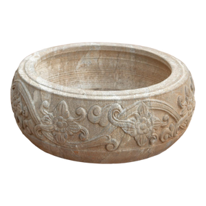 Lithic Art, Carved Stone Round Basin