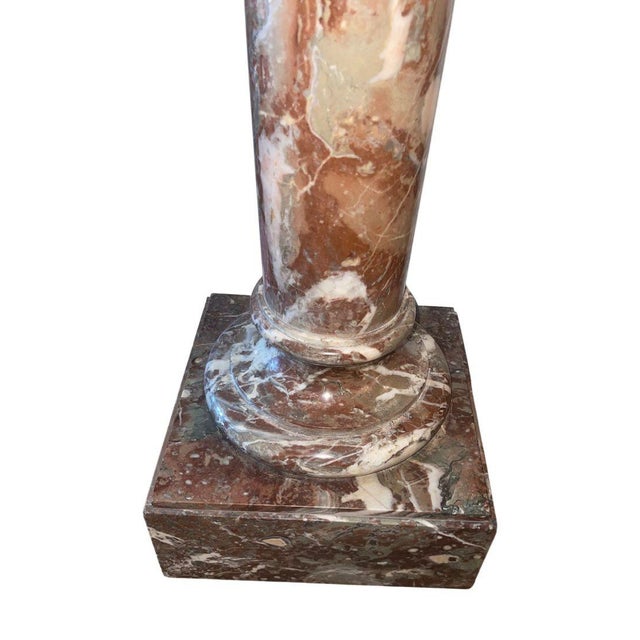 Early 20th Century Italian Breccia Pernice Marble Pedestal Column For Sale In Los Angeles - Image 6 of 7