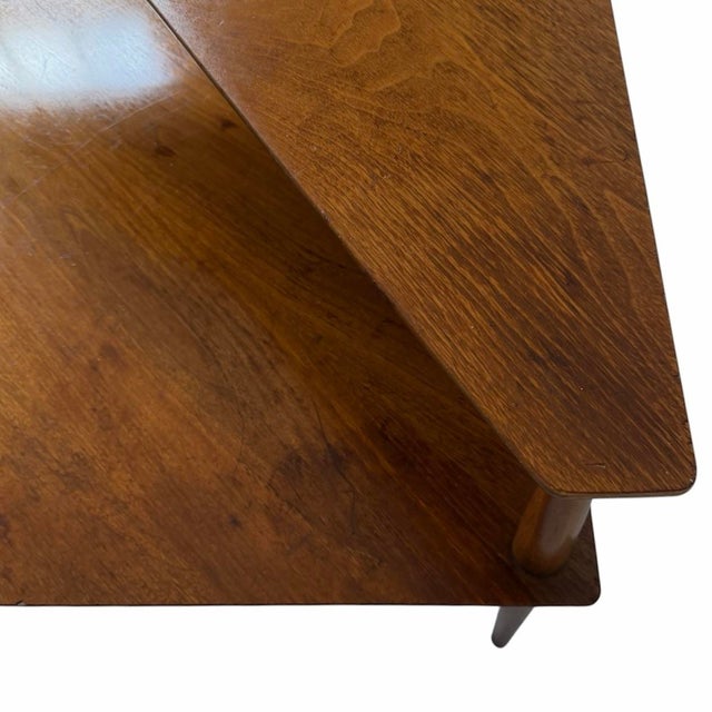 Mid-Century Modern Vintage Mid-Century Tiered End Corner Table by Heritage Henredon, Walnut For Sale - Image 3 of 11