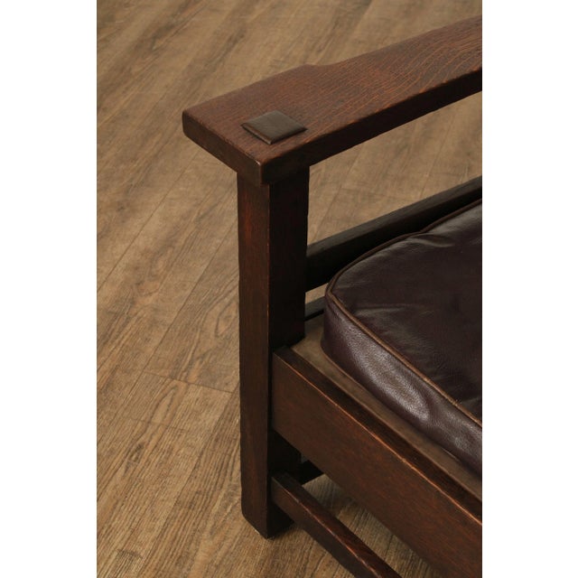 Brown Antique Mission Oak Lounge Chair For Sale - Image 8 of 12