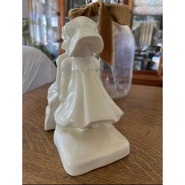Pair of 1929 Cowan Art Pottery Bonnet Girl Bookends #521 For Sale - Image 6 of 9