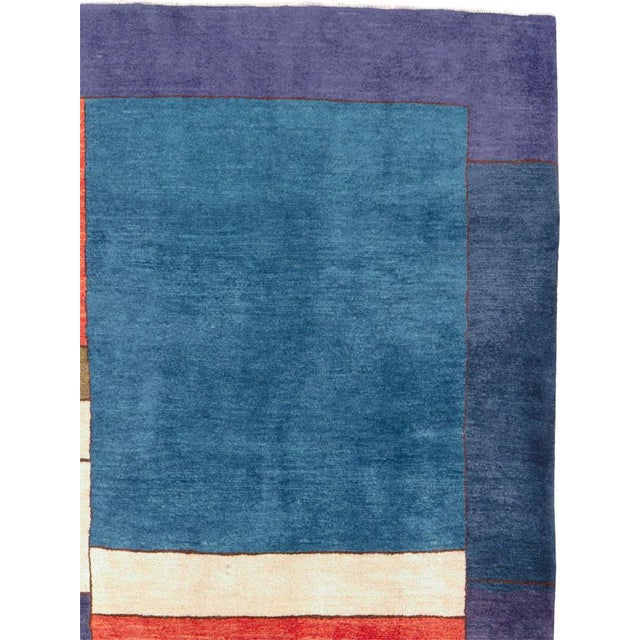 Galerie Shabab Collection Mid-20th Century Persian Mahal Art Deco Rug Inspired by Edward McKnight Kauffer For Sale - Image 4 of 10