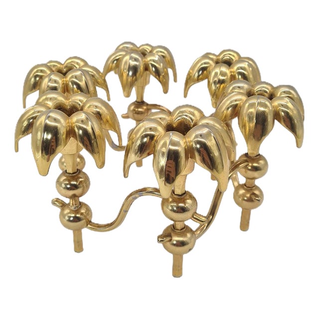Mid-Century Modern Palm Candleholder by BMF Nagel, 1970s For Sale