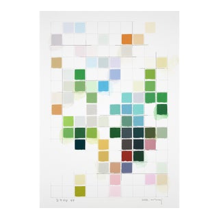 Contemporary Abstract Pencil and Acrylic on Fabriano-Pittura Paper "Sinnliche Komposition 47" by Kyong Lee For Sale