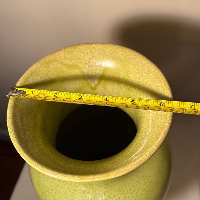 Mid-Century Modern Emissary Home and Garden Large Chartreuse Green Ceramic Baluster Urn Vase 16h For Sale - Image 3 of 5