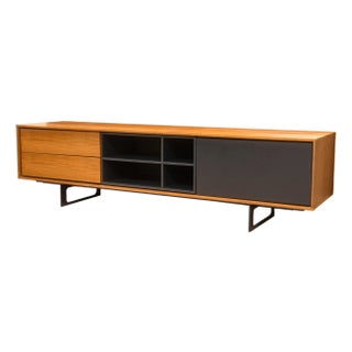 Contemporary Modern Treku Media Console Cabinet Mid Century Modern Style For Sale