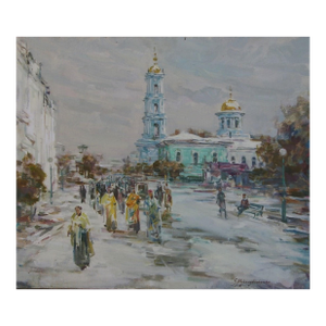 Orthodox Church Oil Painting, Ukrainian Artist S. Mikhaylichenko 60-70