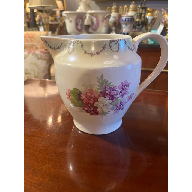 19th Century Antique Winona Pottery Jug. Beautiful piece purchased in France. Age appropriate wear, see detailed photos or...