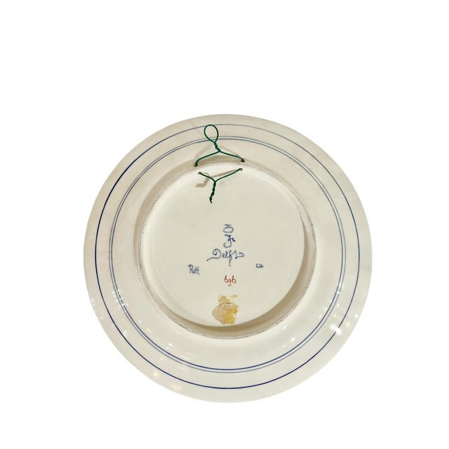 Vintage Royal Delft plate. Pijnacker design with gold leaf accents. Plate is signed on the back and does have a hook for...