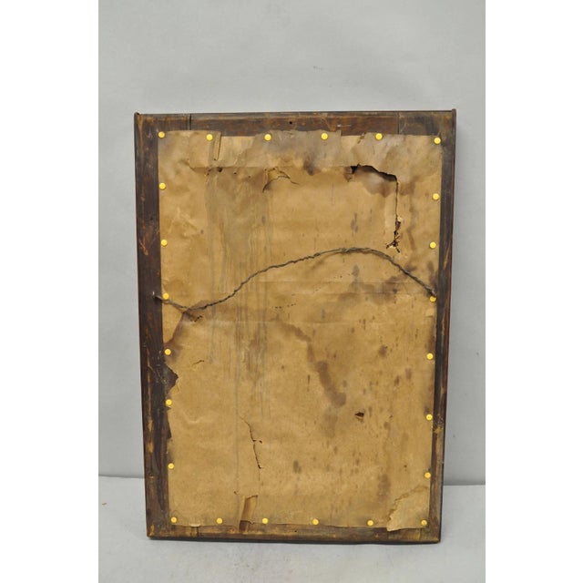 Antique American Empire Crotch Mahogany Wood Frame Rectangular Wall Mirror For Sale - Image 10 of 14