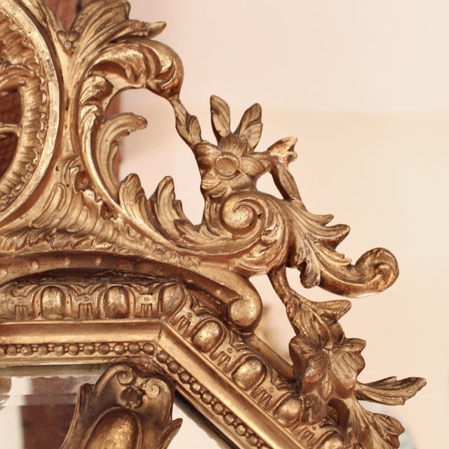 French Gilt Wood Belle Époque Cushion Mirror For Sale - Image 6 of 12