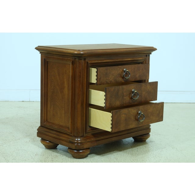 Thomasville Walnut 3 Drawer Nightstands a Pair Chairish
