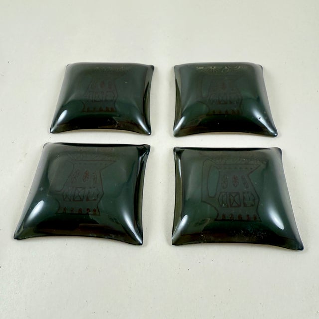 Mid-Century Enameled Glass Tea Bag Holders, Set of Four For Sale In Philadelphia - Image 6 of 6