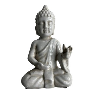 White Porcelain Thai Buddha Figurine For Sale