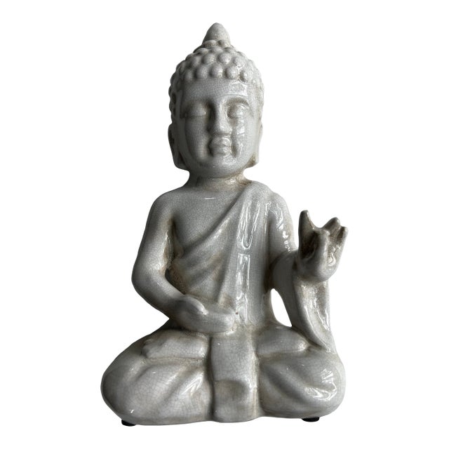 White Porcelain Thai Buddha Figurine For Sale