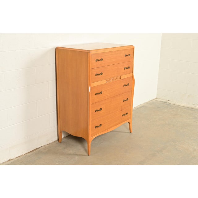 A gorgeous Mid-Century French Regency or Hollywood Regency style highboy dresser or chest of drawers By R-Way Furniture...