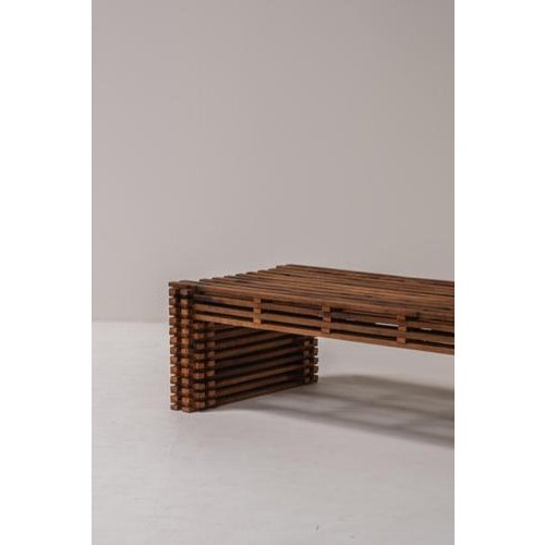 Vintage Sculptural Wooden Slatted Coffee Table, 1970s For Sale - Image 3 of 10