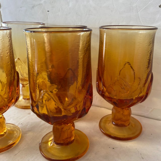 1970s Tiffin Franciscan Gold Goblets- Set of 5 For Sale In Miami - Image 6 of 7