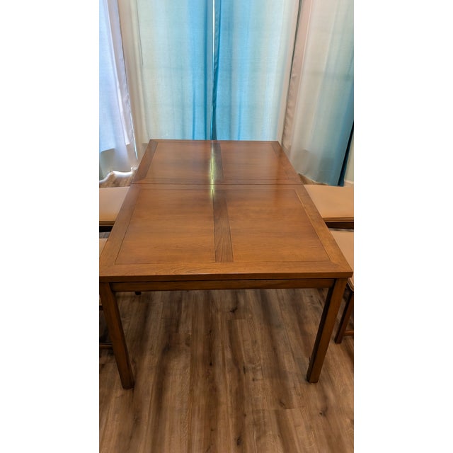 Wood Michael Taylor for Baker Furniture New World Collection Dining Set of 7 For Sale - Image 7 of 15