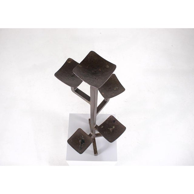 1960s Brutalist Wrought Iron 4-Armed Candelabra, 1960s For Sale - Image 5 of 6