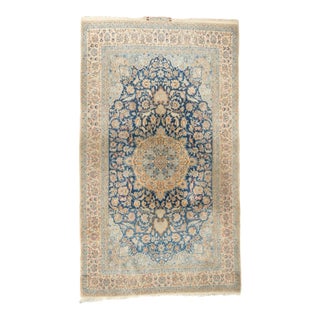 Isfahan Extremely Fine Wool & Silk Foundation. Signed Rug 5'3'' X 9'2'' For Sale