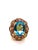 Bochic “Orient” Vintage Diamond, Pink Tourmaline & Blue Topaz Ring Set 18 K Gold & Silver Natural Blue Topaz 12.00 Carat...