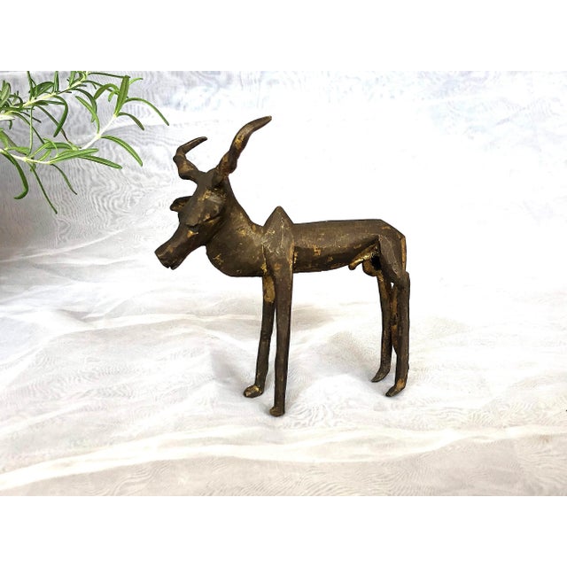 African Bronze Antelope Sculpture For Sale - Image 11 of 13