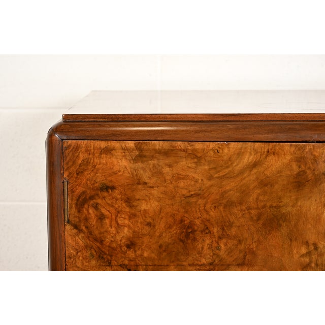 Brown Donald Deskey Style Art Deco Burl Wood Gentleman's Chest, Circa 1930s For Sale - Image 8 of 16