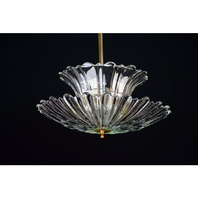 Elegant Art Decò Pendant Light Murano Glass by Barovier, 1950 For Sale - Image 14 of 14