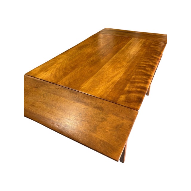 1950s Cushman Colonial Creations Draw Leaf Hard Rock Maple Dining Table For Sale - Image 11 of 12