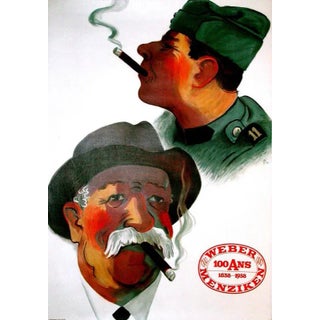 Weber Menziken Vintage Swiss Cigar Poster 1938 For Sale