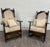 This is a gorgeous pair of vintage, possibly antique, Jacobean Revival or Tudor style barley twist oak seating pieces...