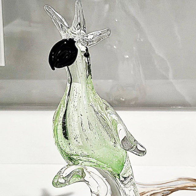 Abstract Late 20th Century Murano-Style Glass Parrot Sculpture For Sale - Image 3 of 17
