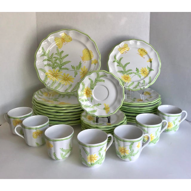 Vintage Italian Ceramic Floral Dinnerware Set Chairish