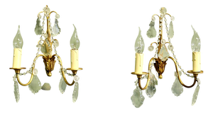 French Wall Chandeliers, 1920, Set of 2
