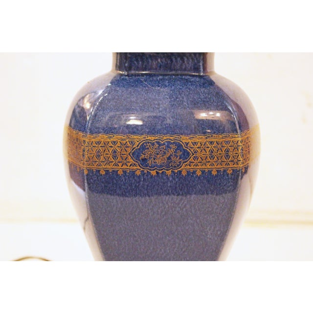 Circa 1920s English Wilton Ware Bleu Royal Staffordshire Lamp For Sale In Raleigh - Image 6 of 8