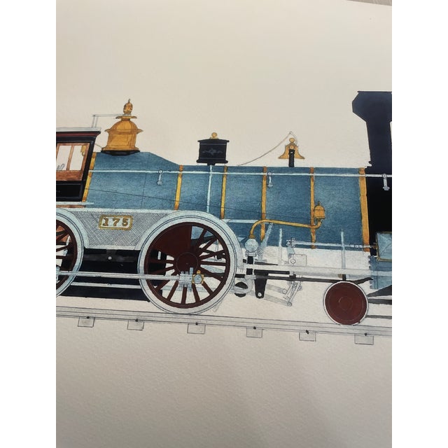 Halsey Reproduction Vintage Train Illustration Prints Set of 4 For Sale - Image 15 of 17