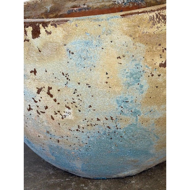 Pair of Monumental Low Bowl Terra Cotta Planters For Sale In Los Angeles - Image 6 of 12