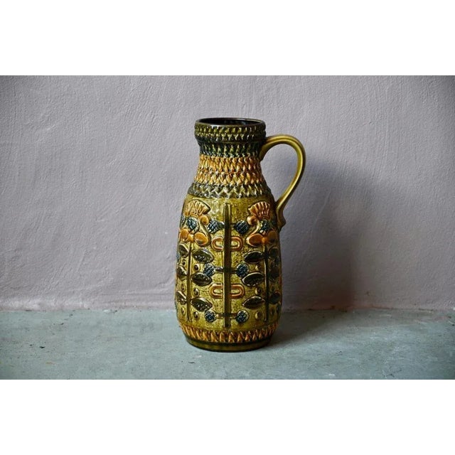 Beige Large Brutalist Pitcher Vase from Bay Keramik, 1950s For Sale - Image 8 of 8