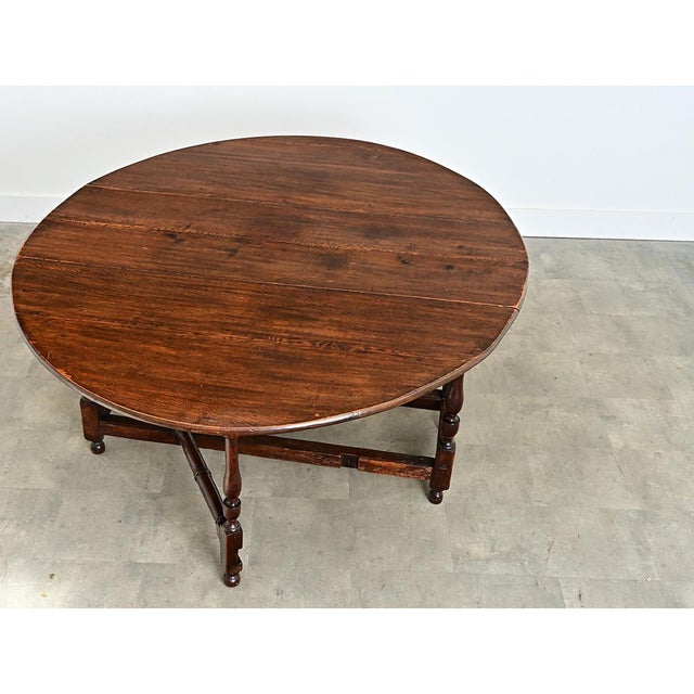 Wood Early 19th Century French Oak Gate Leg Drop-leaf Dining Table For Sale - Image 7 of 10