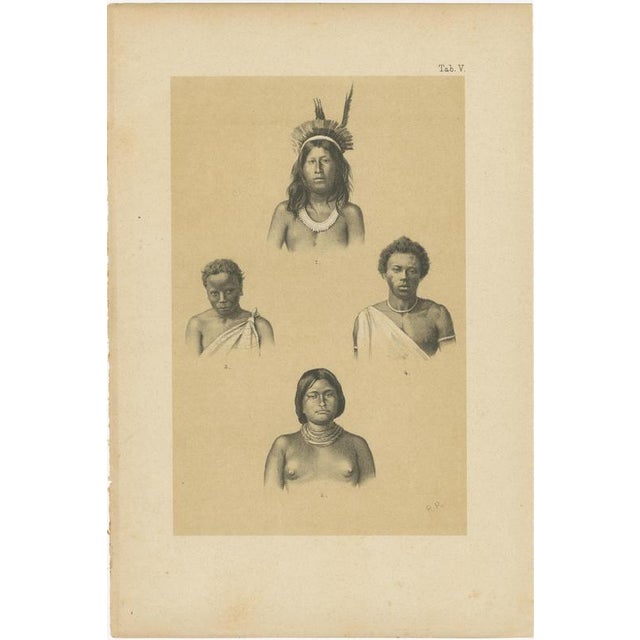 After Karl Martin, Suriname Indigenous People & Tribal Objects, Lithographs, 1888, Set of 3 For Sale - Image 3 of 10