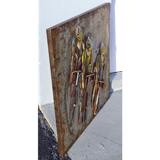 Late 20th Century Original Sculptural Metal Wall Art Piece Depicting Racing Bicyclists For Sale In Orlando - Image 6 of 7