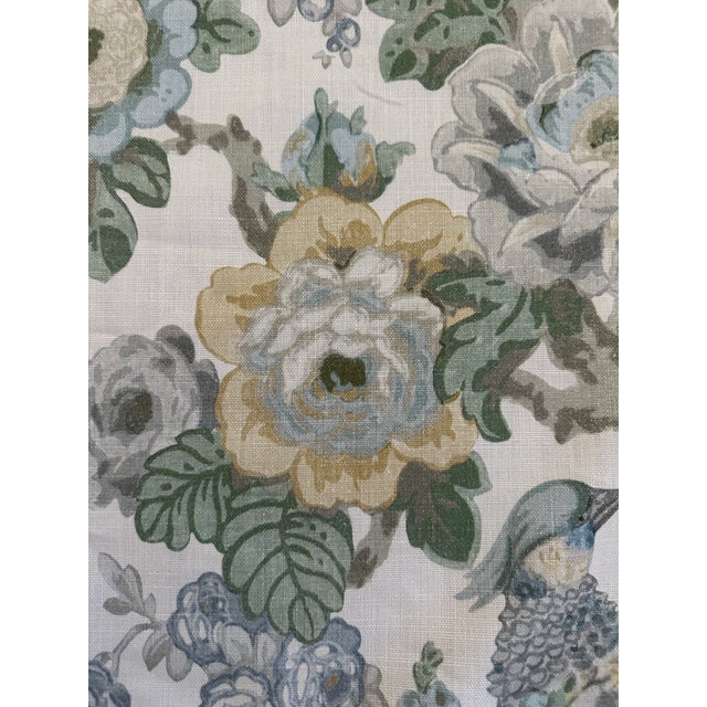 Lee Jofa Lee Jofa Avondale Print Slate/Aqua Fabric Cotton Blend 3 Yards For Sale - Image 4 of 6