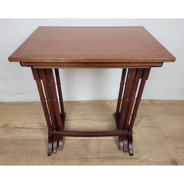 Victorian Nesting Tables in Mahogany, 1880, Set of 3 For Sale - Image 16 of 18