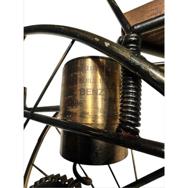 Contemporary 1980s Rare Curtis Jere Karl Benz Mercedes Brass Bicycle Sculpture For Sale - Image 3 of 18