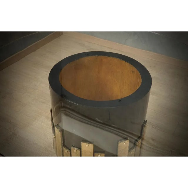 Black Round Table in Murano Glass and Maple, 1980 For Sale - Image 8 of 10