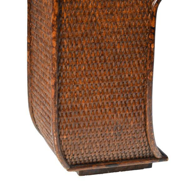 Asian Late 20th Century Woven Rattan Faux Tortoise Ming Style Coffee Table For Sale - Image 3 of 4